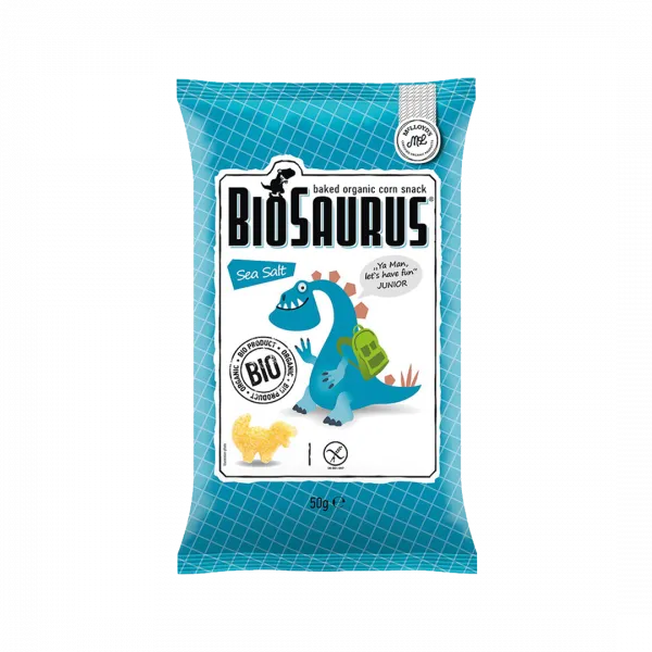 Biosaurus Junior s morskou soľou kukuričné chrumky 50g