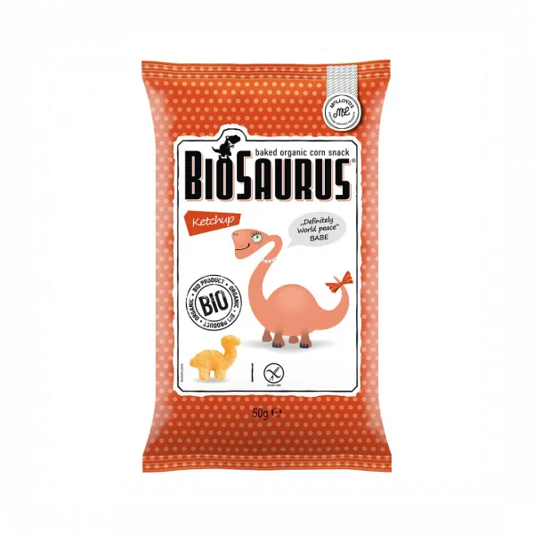 Biosaurus Babe s kečupom kukuričné chrumky 50g