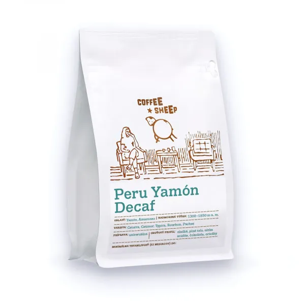 Coffee Sheep – Peru Yamón Decaff, zrnková bezkofeínová káva 250 g