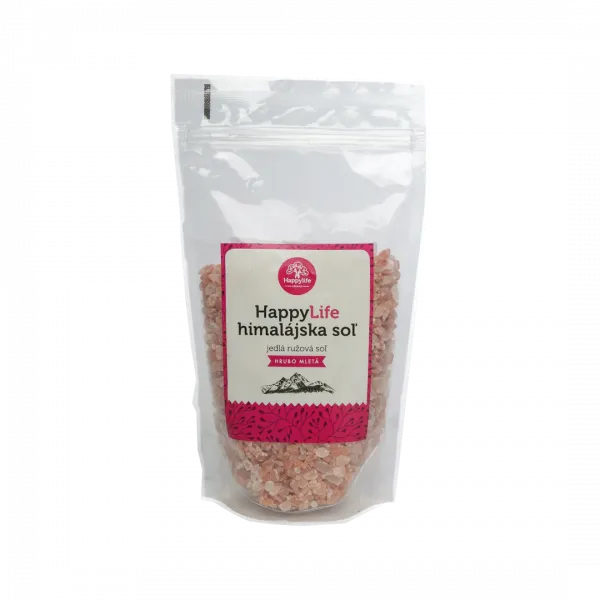 HappyLife Himalájska soľ ružová jedlá hrubá 500g
