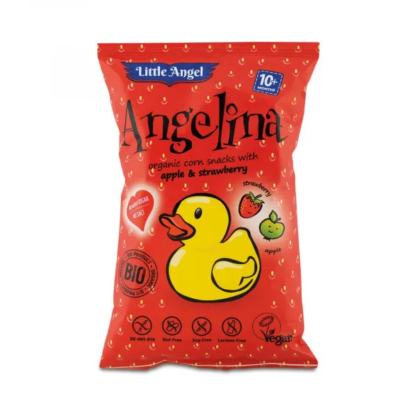 E-shop Little Angel Angelina - kukuričný snack jablko jahoda 30g