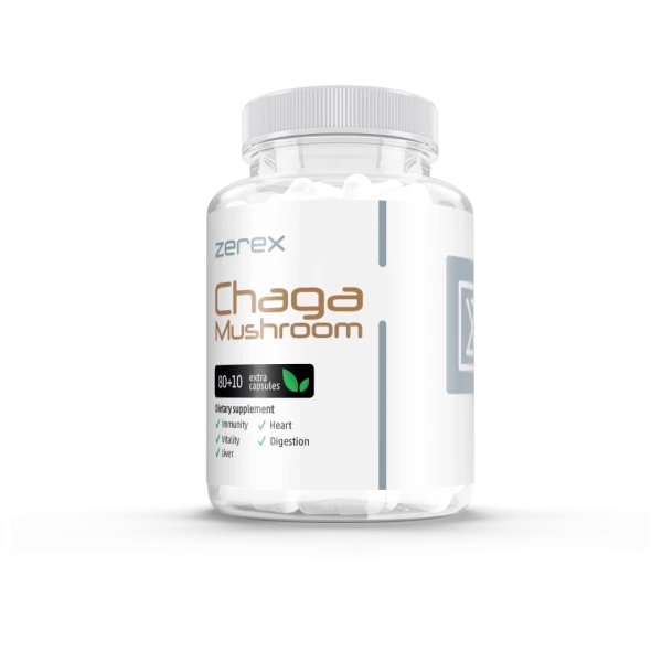 Zerex Chaga Extrakt 40% - podpora obranyschopnosti organizmu 80+ 10 kapsúl